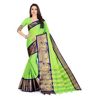 SVB Sarees Perrot Green Colour Embellished Saree SVB Sarees Perrot Green Colour Embellished Saree