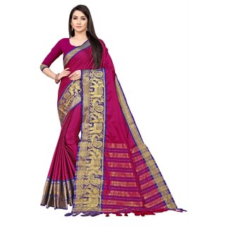 SVB Sarees Wine And Blue Colour Embellished Saree SVB Sarees Wine And Blue Colour Embellished Saree