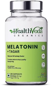 Health Veda Organics Melatonin to complete your Sleep  get fully relaxation (60 Capsules).