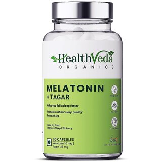 Health Veda Organics Melatonin to complete your Sleep  get fully relaxation (60 Capsules).