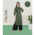 Fabclub Cotton Floral Printed Front Slit Straight Women Kurti (Green)