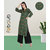 Fabclub Cotton Floral Printed Front Slit Straight Women Kurti (Green)