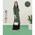 Fabclub Cotton Floral Printed Front Slit Straight Women Kurti (Green)