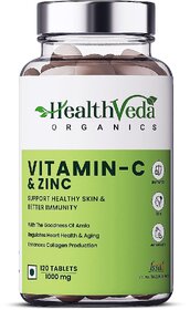 Health Veda Organics Natural Vitamin - C 1000 mg for Skin, Face and Health (120 Tablet)