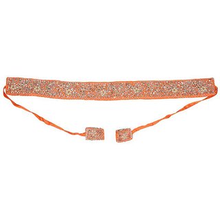                       (YES TEN ORANGE )SATAN Bead Work Belt (Party Belt)                                              