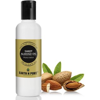                       Earth N Pure Sweet Almond Oil ( Badam Oil ) 100 Cold-Pressed, Pure, Natural, Unrefined, Therapeutic Grade (100Ml)                                              