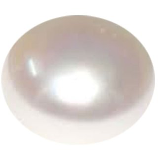                       Hoseki Pearl Gemstone Moti Stone 7.50 Ratti White Color Oval Shape for Unisex                                              