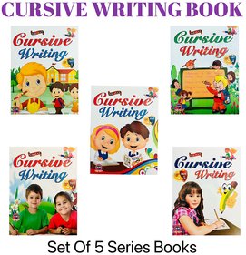 Cursive Writing Set Of 5 Books Kids Pack - Capital Letters, Small Letters, Joining Letters, Words, Sentences - Handwriti