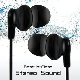 TecSox BassBuds in Ear Wired Earphones with Mic (Black)