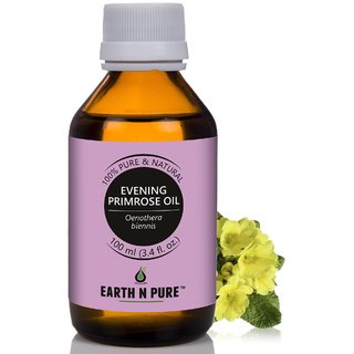                       Earth N Pure Evening Primrose Oil 100 Pure, Undiluted, Natural, Cold Pressed and Therapeutic Grade (100ML)                                              