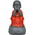 Tansha Quo Tatva Monk - Dont Speak Bad Decorative Showpiece  -  25 cm (Polyresin, Orange)