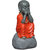 Tansha Quo Tatva Monk - Dont Speak Bad Decorative Showpiece  -  25 cm (Polyresin, Orange)