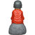 Tansha Quo Tatva Monk - Dont Speak Bad Decorative Showpiece  -  25 cm (Polyresin, Orange)