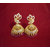 Jhumkas With Peacock Model And Pink Stone