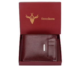 Men Regular Brown Faux Leather RFID Wallet