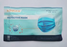 Kingfa Disposable Face Mask 3 Ply with Earloop (Pack of 10)