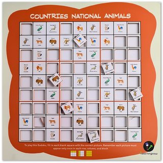                       ilearnngrow  Countries National Animal Sudoku                                              