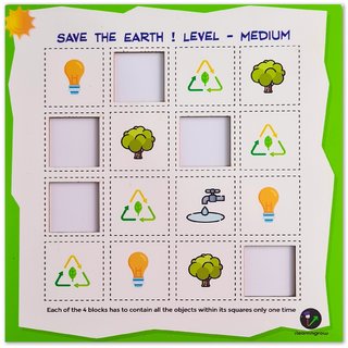                       ilearnngrow  Save the earth Medium Sudoku                                              