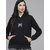 Kotty Womens Full Sleeves Hood Neck Black Sweatshirts