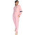Peach Smile Full Sleeve Hooded Solid Stripes Sportswear, Joggers, Gym, Active Lower Wear Tracksuit For Women-Light Pink