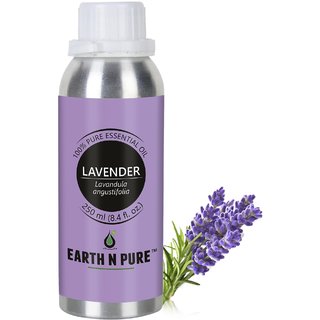                       Earth N Pure Lavender Essential Oil 100 Pure, Undiluted, Natural  Therapeutic Grade - Aromatherapy, Relaxation (250ML)                                              