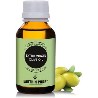                       Earth N Pure Extra Virgin Olive Oil ( Jaitun Oil ) 100 Cold-Pressed, Pure, Natural, Unrefined, Therapeutic Grade (50ML)                                              