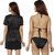Nivcy Women Solid Satin Nightwear Robe and Lingerie Set Black Small