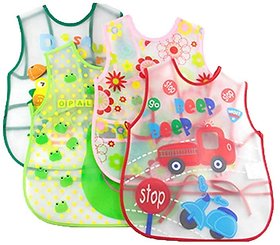 AURAPURO Baby Bib Soft Baby Bibs Waterproof Bib for Baby Bib for Newborn Toddler 3-24 Months(SET OF 3)
