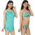 Nivcy Women Solid Satin Nightwear set's Dark Green Medium
