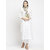 Get Wrapped Ivory Printed Scarves with Tassels for Women