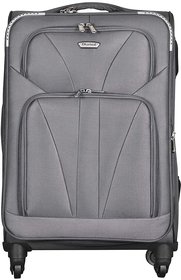 Dhariwal Expandable Unisex Zip Closure 4W Soft Sided Trolley Suitcase (Grey, 28 Large Check-in)