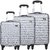 Safari Sonic Hard-Sided Polycarbonate Luggage Set of 3 Trolley Bags (55  65  77 cm) (Silver)