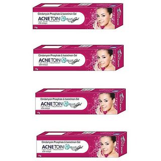                       AcneToin Plus Gel For Acne ( Pack of 4 pcs.) 15 gm each                                              