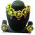 Trendchicks Fabric Flower Jewellery Set for Women  Girls (Yellow , Green)