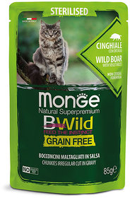 B-Wild Grain Free Chunkies Sterilised Wild Boar with vegetables for Cats-85gm(Pack of 5)