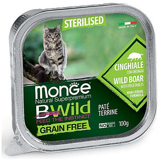 B-Wild Grain Free Pate Sterlised Wild Boar with vegetables for Cats-100gm(Pack of 5)