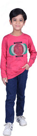 Kid Kupboard Cotton Full-Sleeves T-Shirt For Boys (Pink)