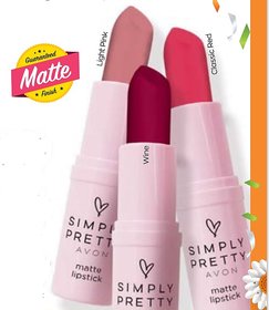 AVON Simply Pretty  Matte Lipstick - Set of 3, 4 g each