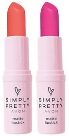 AVON Simply Pretty  Matte Lipstick - Set of 2, 4 g each