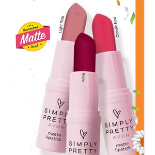 AVON Simply Pretty  Matte Lipstick - Set of 3, 4 g each