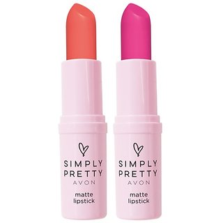 AVON Simply Pretty  Matte Lipstick - Set of 2, 4 g each