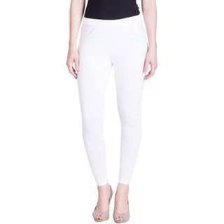 Women's Cotton Solid Regular Free Size Legging (White)