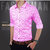 29K Slim Fit Pink Dotted Shirt for Men