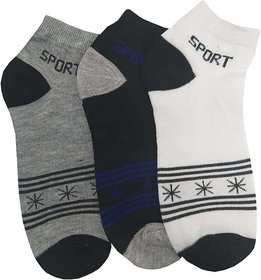 Dream Night Sports Socks, Cotton Socks Ankle Length Socks for Men, Casual Socks -Set of 3