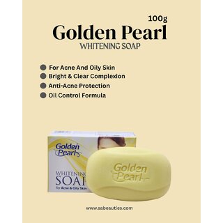                       Golden Pearl Whitening Soap For Acne  Oil Skin 100gm (Pack Of 4)                                              