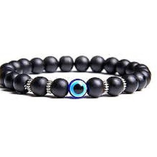                       Evil Eye Nazariya with Black Crystals  Bracelet for Women & Girls (Black, blue)                                              