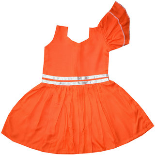                       Flora Self Design Rayon Baby girls  Girls Frocks                                              