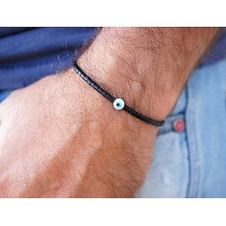                       Evil Eye Nazariya with Black Crystals  Bracelet for Women & Girls                                              
