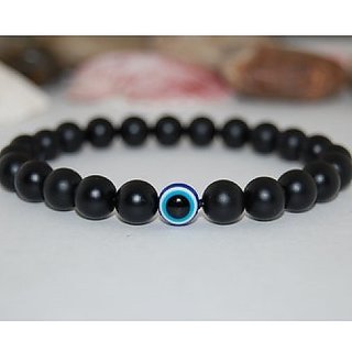Evil Eye Bracelet Semi Precious Gemstone Onyx Lava Rock Healing Crystal Bracelet for Men Kabbalah Bracelet