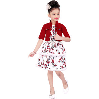 Frock with jacket for girls on sale